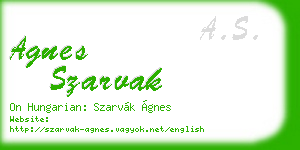 agnes szarvak business card